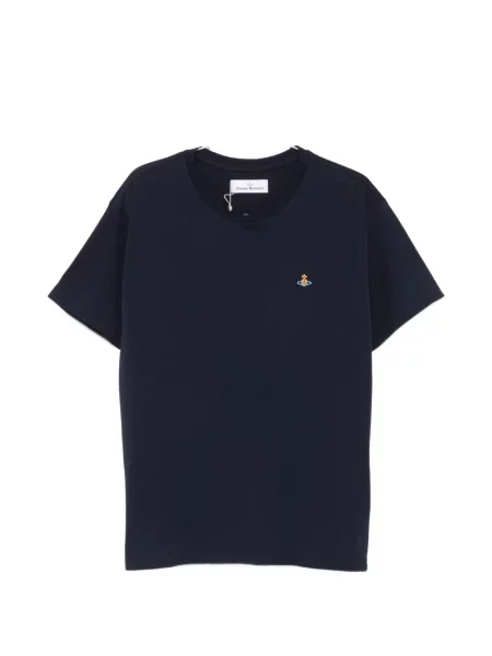 Tricou Vivienne Westwood cu broderie cu decolteu rotund albastru