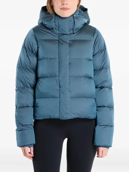 Geacă cu puf Columbia cu glugă albastru