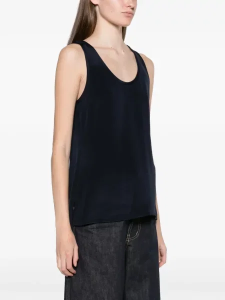 Копринен топ Max Mara синьо