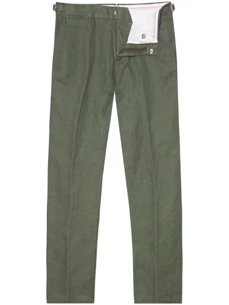Pantaloni Orlebar Brown cu cataramă cu bretele verde