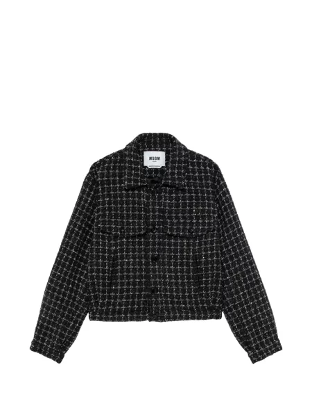 Geacă Msgm în carouri din tweed negru