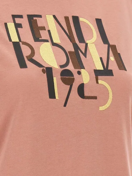 Tricou Fendi cu broderie roz