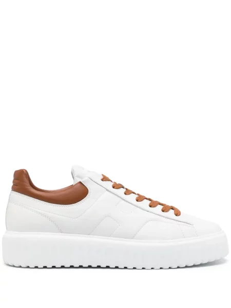 Sneakerși Hogan cu șireturi din piele alb
