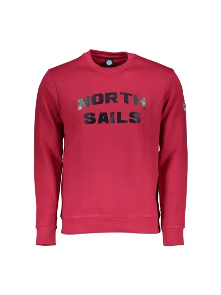 Bluza z nadrukiem North Sails z okrągłym dekoltem żakardowa różowa