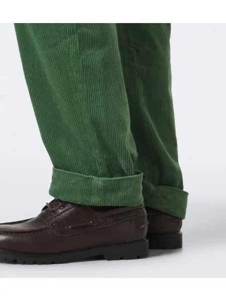 Menčestrové nohavice Polo Ralph Lauren s výšivkou zelená