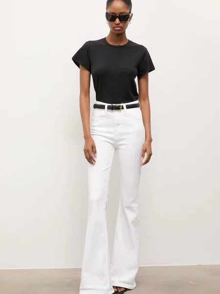 Answear.LAB blugi bootcut pentru femei alb