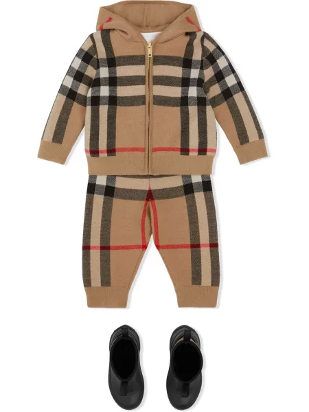 Spodnie dziecięce Burberry brązowe