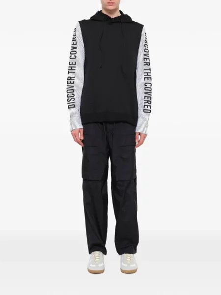 Ριγέ hoodie Juun.j μαύρο