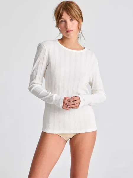 Gai+Lisva Tricou Thyra lână alb