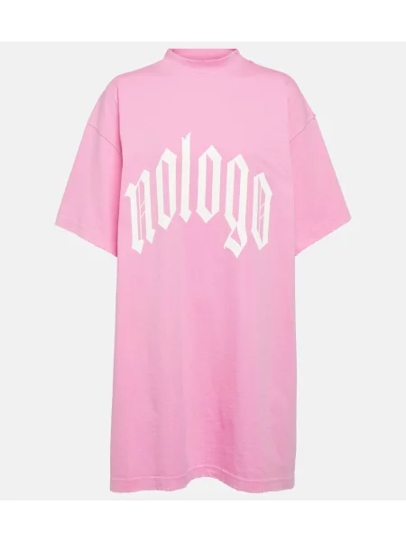 Tricou Balenciaga cu imagine din jerseu roz