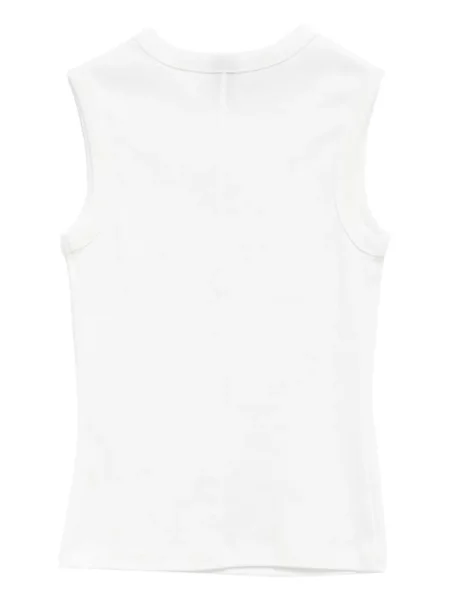 Top Flore Flore cu decolteu rotund alb