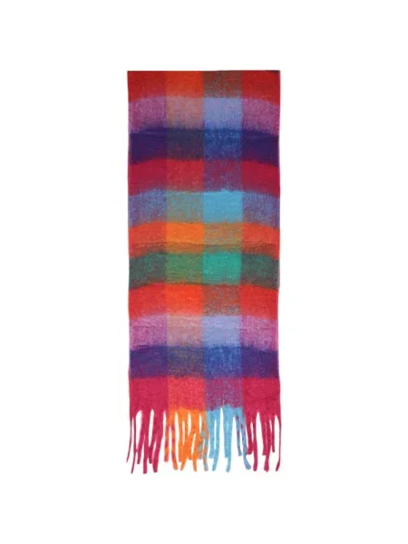 Fular Pieces în carouri portocaliu