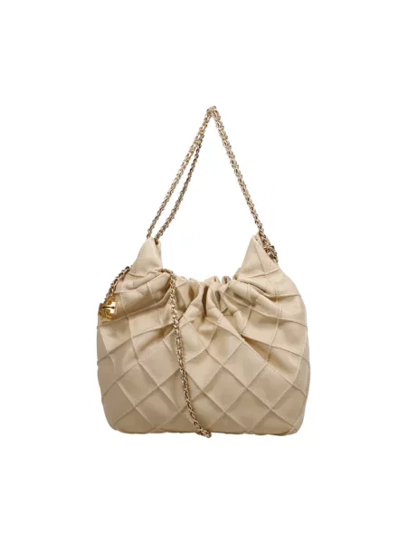 Mała mały torebka hobo Tory Burch skórzana beżowa