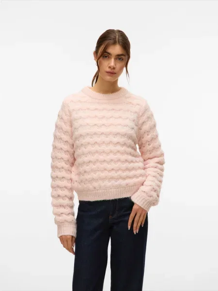 VERO MODA Pulover VMLAURYN pudră roz