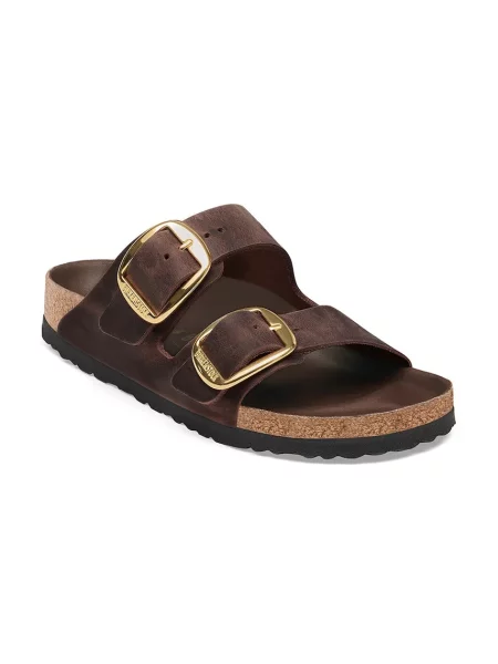 Șlapi Birkenstock cu cataramă maro