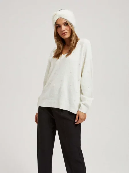 Шапка Marisse с перли черно