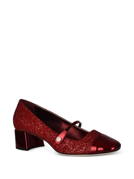 Lodičky Jimmy Choo s hranatými špičkami červené