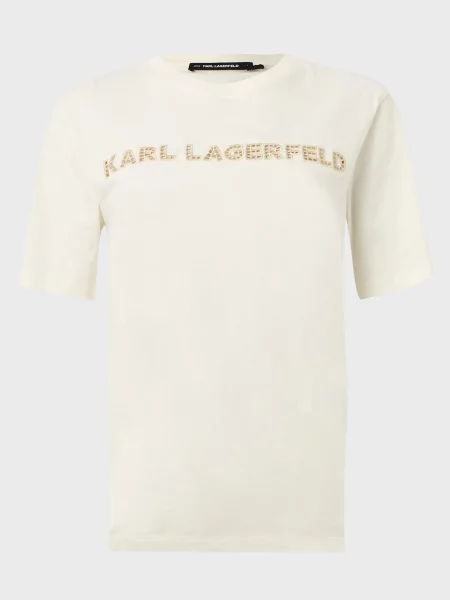 Вишита футболка Karl Lagerfeld бежева