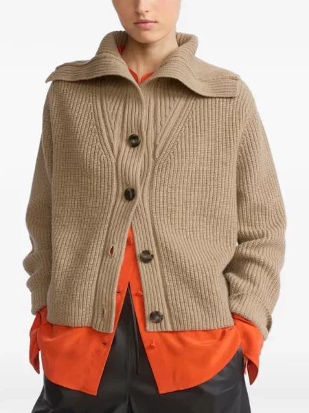 Gulerat cardigan Yves Salomon tricotate