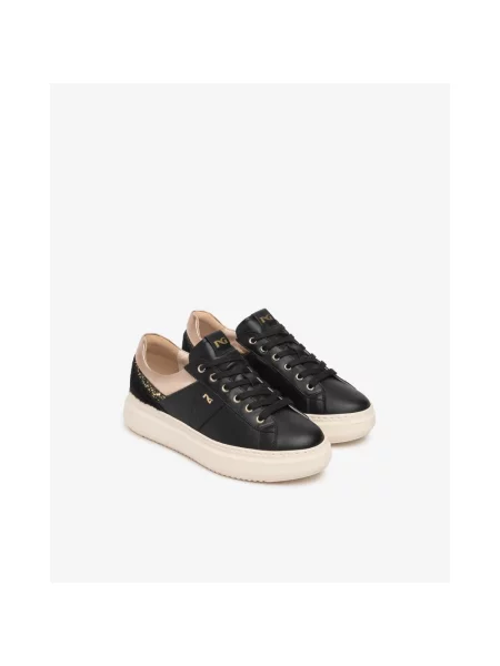 Sneakersy Nerogiardini skórzane na platformie czarne