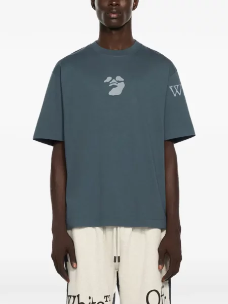 Tricou Off-white cu autograf alb