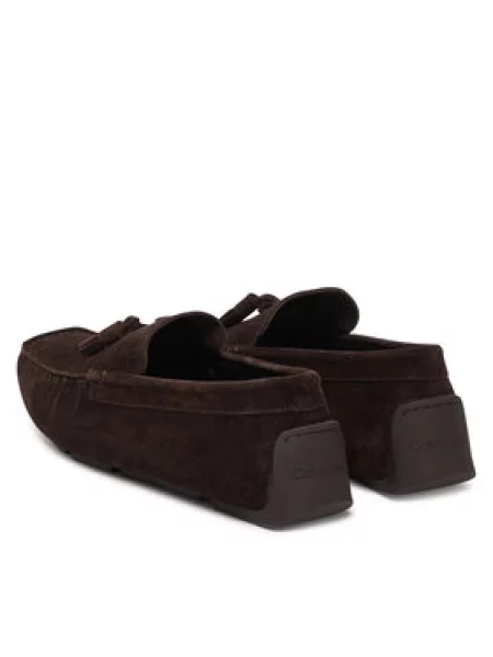 Semišové mokasíny Calvin Klein DRIVER TASSELS SU hnedá