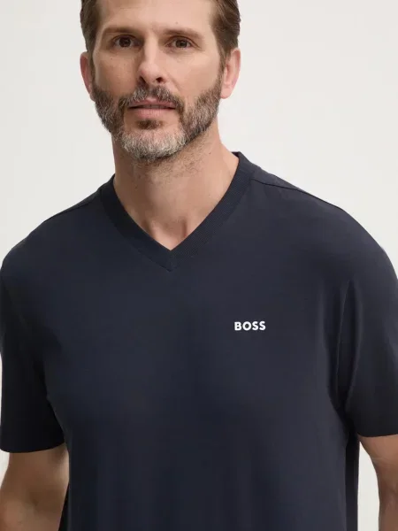 BOSS Green Kratka majica Tee V modra