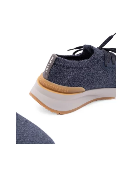 Sneakersy Brunello Cucinelli wełniane niebieskie