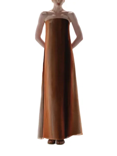 Rochie maxi Baobab fără bretele maro