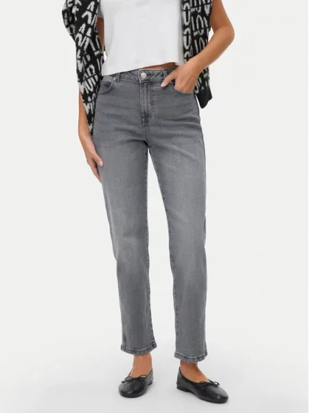 Vero Moda Τζιν Amara Straight Fit γκρι