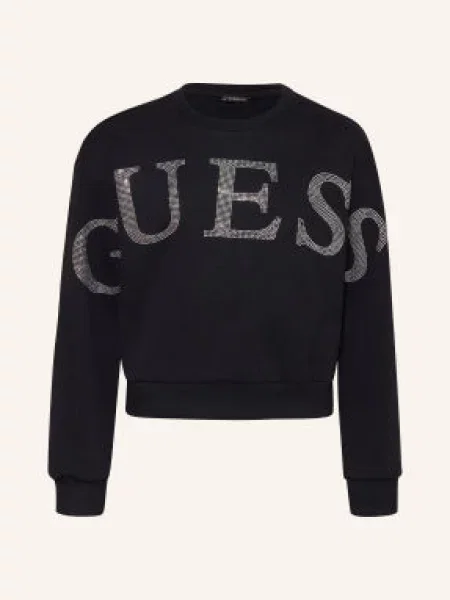 Guess Mikiny S Ozdobnými Kamínky černá