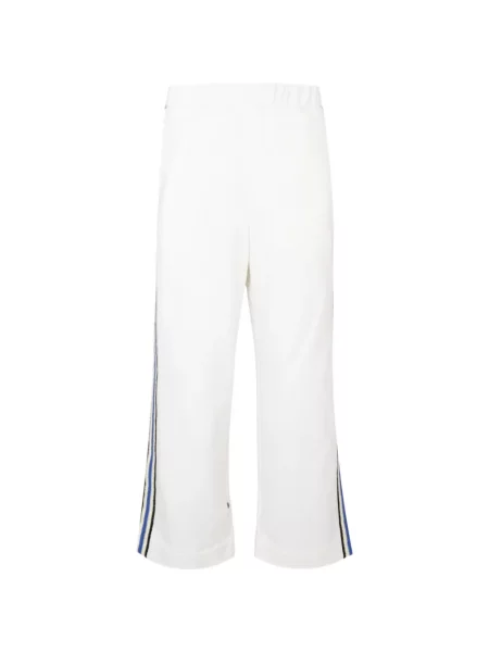 Pantaloni Commas cu dungi din jerseu alb