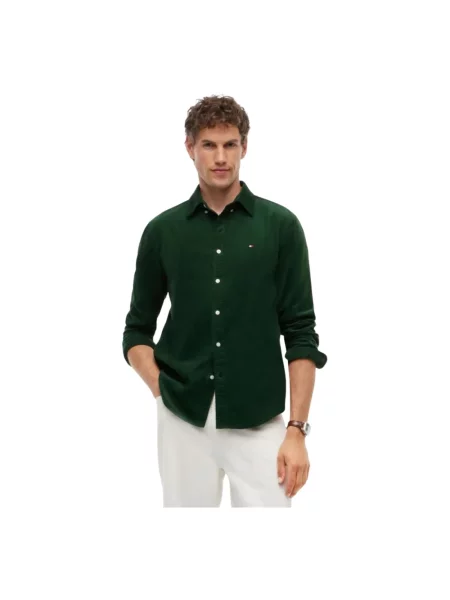 Koszula Tommy Hilfiger sztruksowa zielona