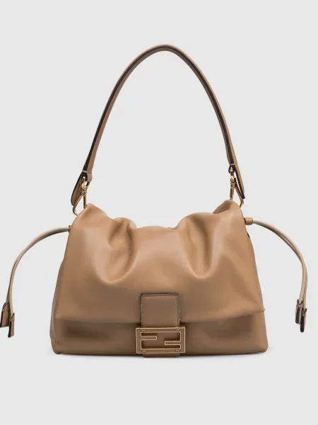 Шкіряна сумка Mamma Baguette Fendi коричнева