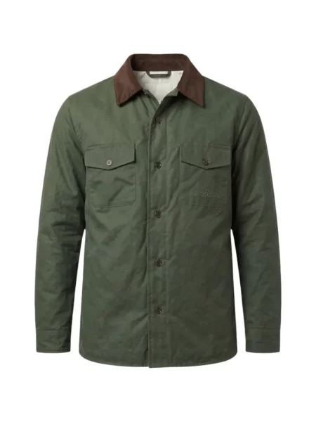 Gulerat geacă Mc2 Saint Barth cu broderie de catifea cord verde