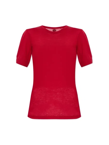 Sweter Versace wełniany czerwony