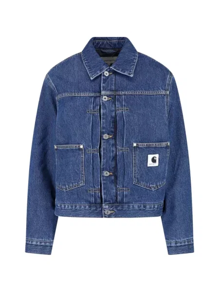 Geacă de blugi Carhartt Wip cu autograf albastru