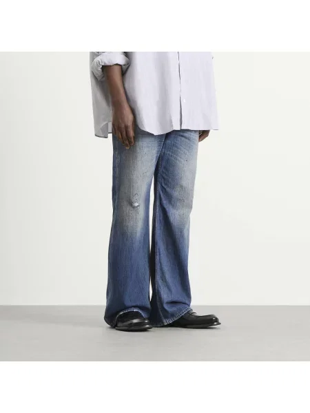 Szerokie jeansy Acne Studios niebieskie