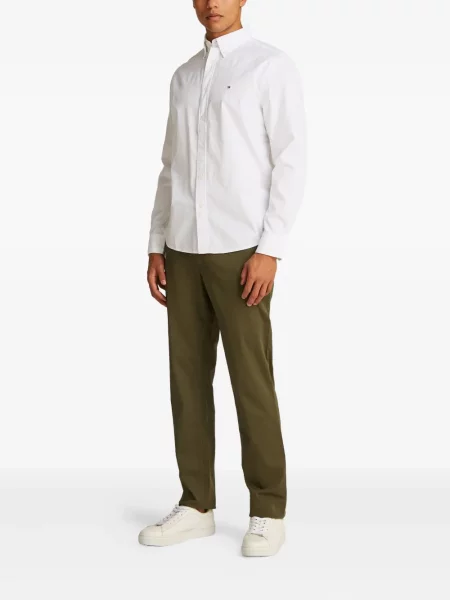 Cămașă Tommy Hilfiger cu mâneci lungi lungă alb
