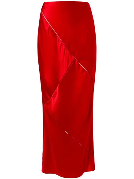 Fustă Alejandra Alonso Rojas de mătase roșu