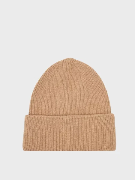 Кожаная шапка Calvin Klein бежевая
