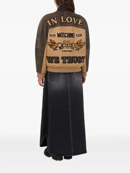 Kurtka bomber Moschino brązowy