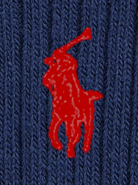 Șosete Polo Ralph Lauren cu broderie în carouri plisate albastru