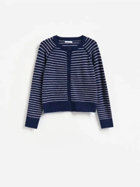 Reserved Cardigan în dungi bleumarin