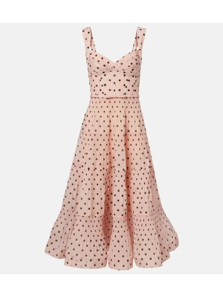 Rochie Zimmermann cu buline plisată de costum roz