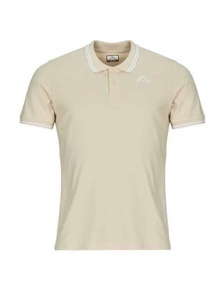Polo majica Kappa s kratkimi rokavi bež