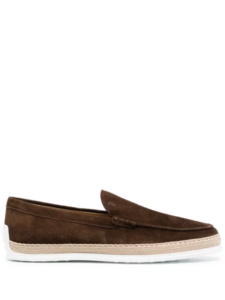 Pantofi loafer Tod's din piele de căprioară maro