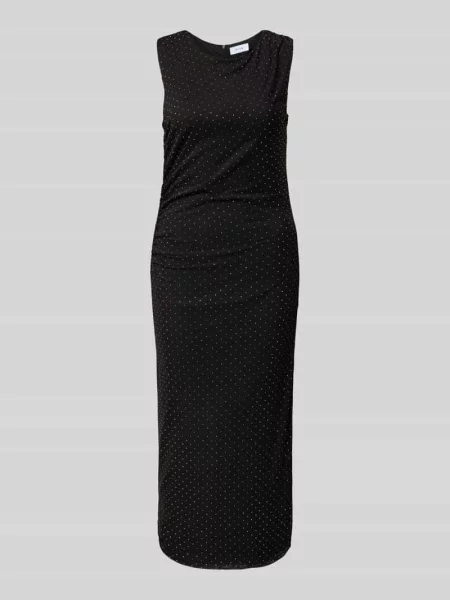 Sukienka midi z okrągłym dekoltem model ‘MINNA’ Vila czarna