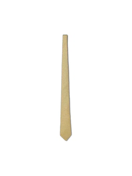 Krawat Zegna z nadrukiem żółty