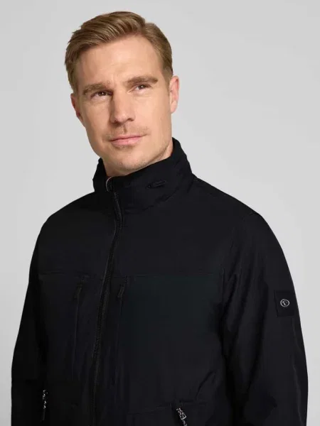 Kurtka funkcjonalna z kołnierzem szalowym w kroju regular fit Tom Tailor czarna